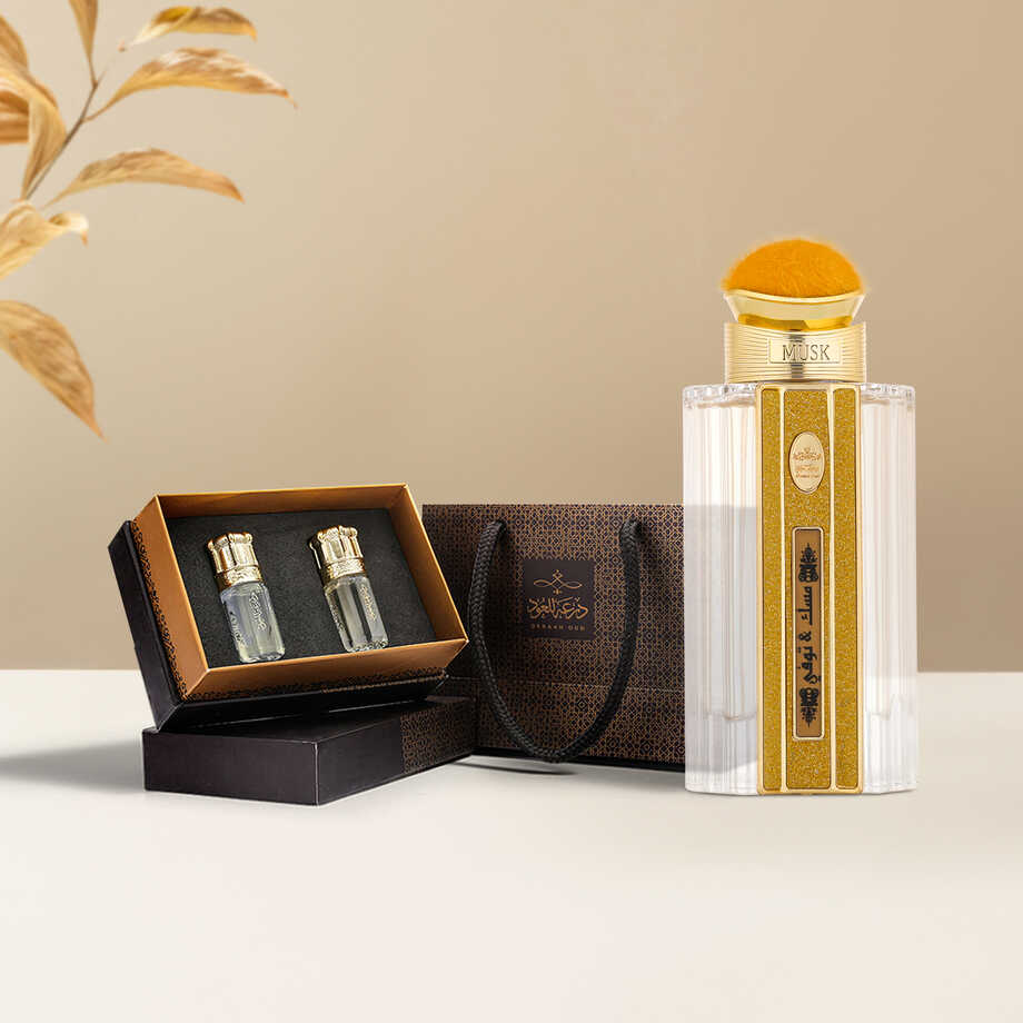 ( مجموعه العود (عطر مسك و توفي 100 مل+ باكت توزيعات مسك وتوفى