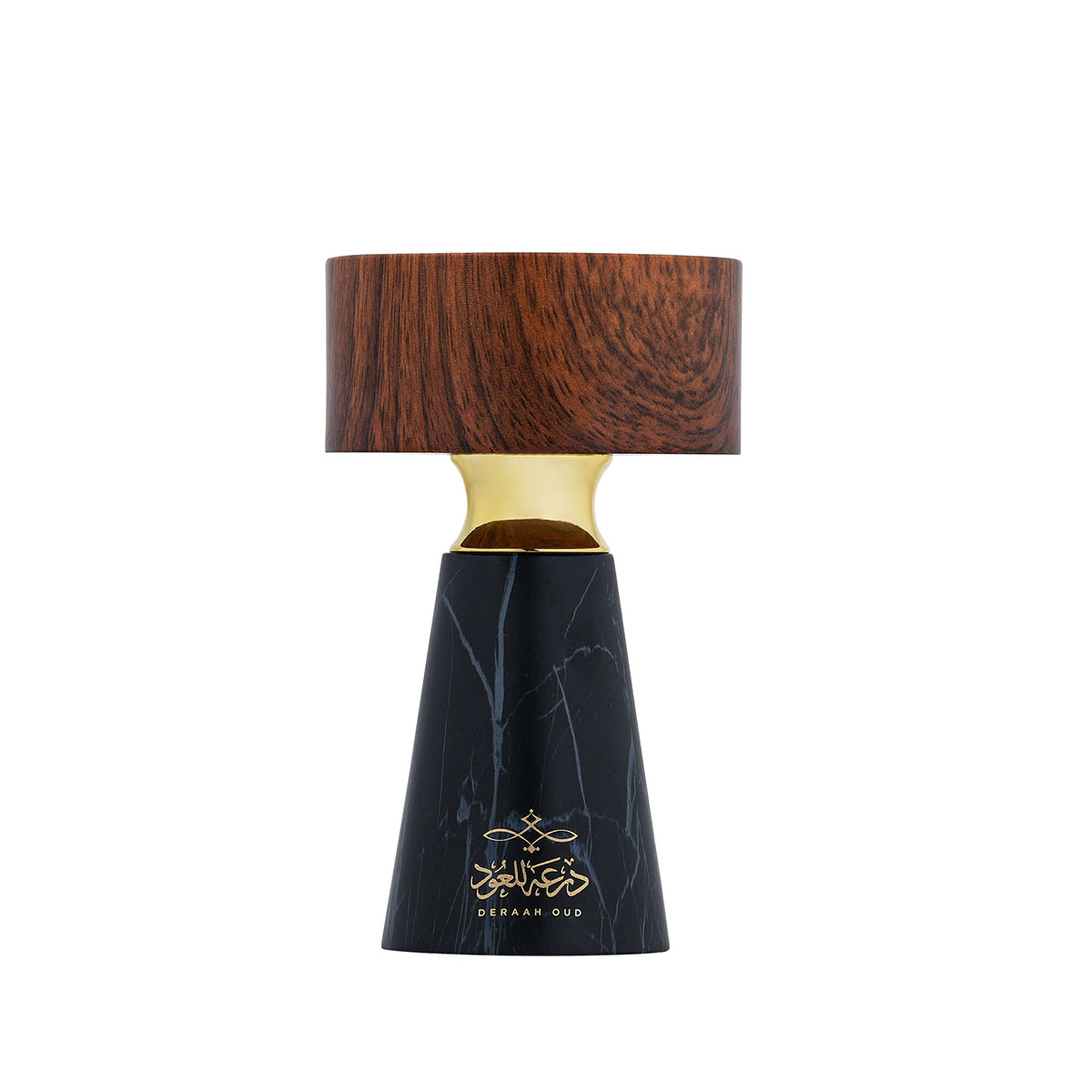 Black marble incense burner in a small wooden case