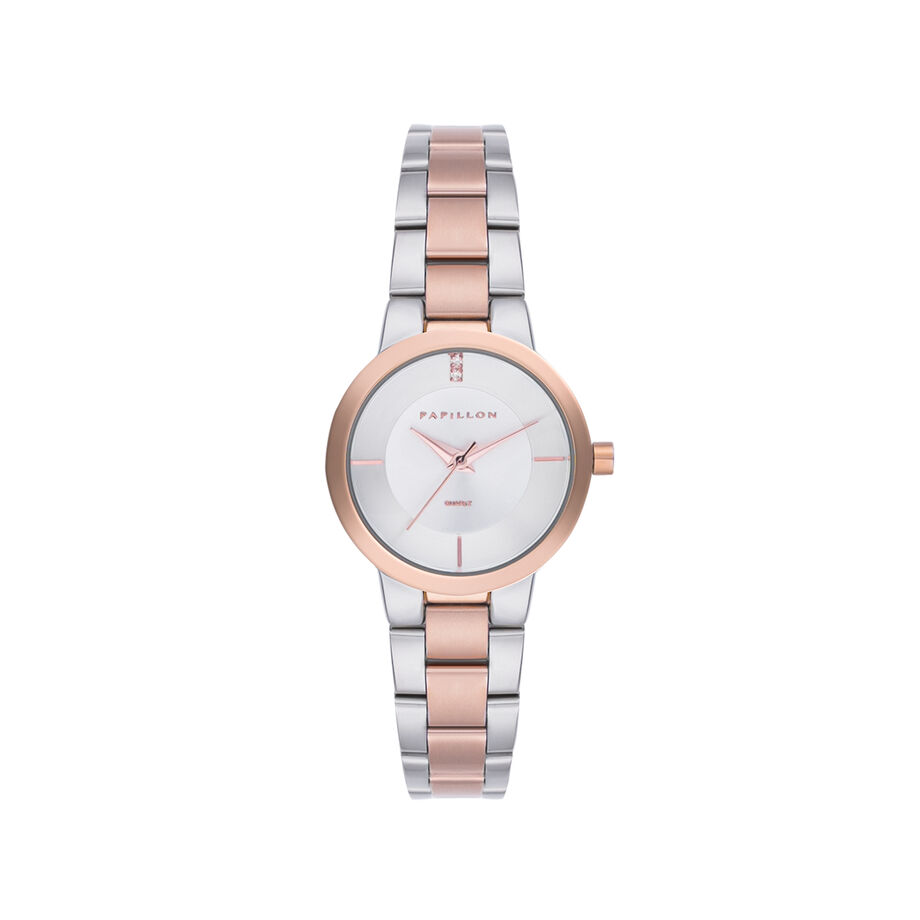 Steel PAPILLON Watch Silver & Rose Gold