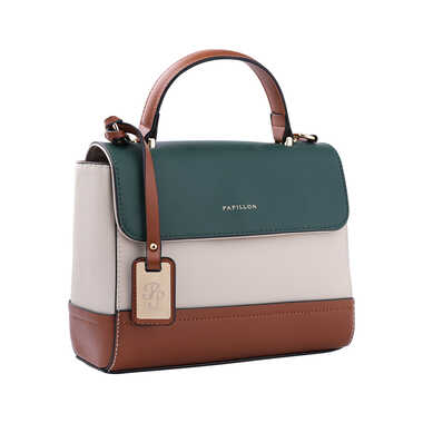Green and Beige Papillon Handbag &ndash; NOR-84300A_S