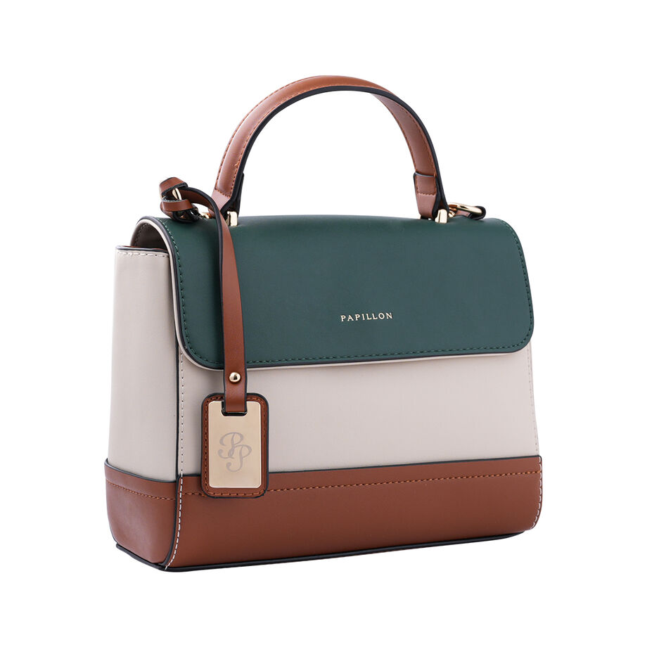 Green and Beige Papillon Handbag &ndash; NOR-84300A_S