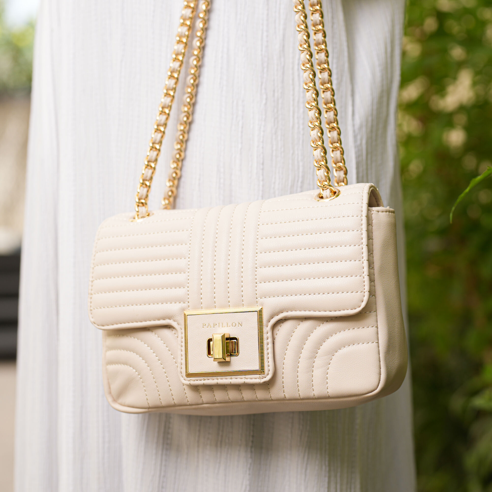 Papillon Shoulder Bag Beige- Women&rsquo;s bags - NOR-64759