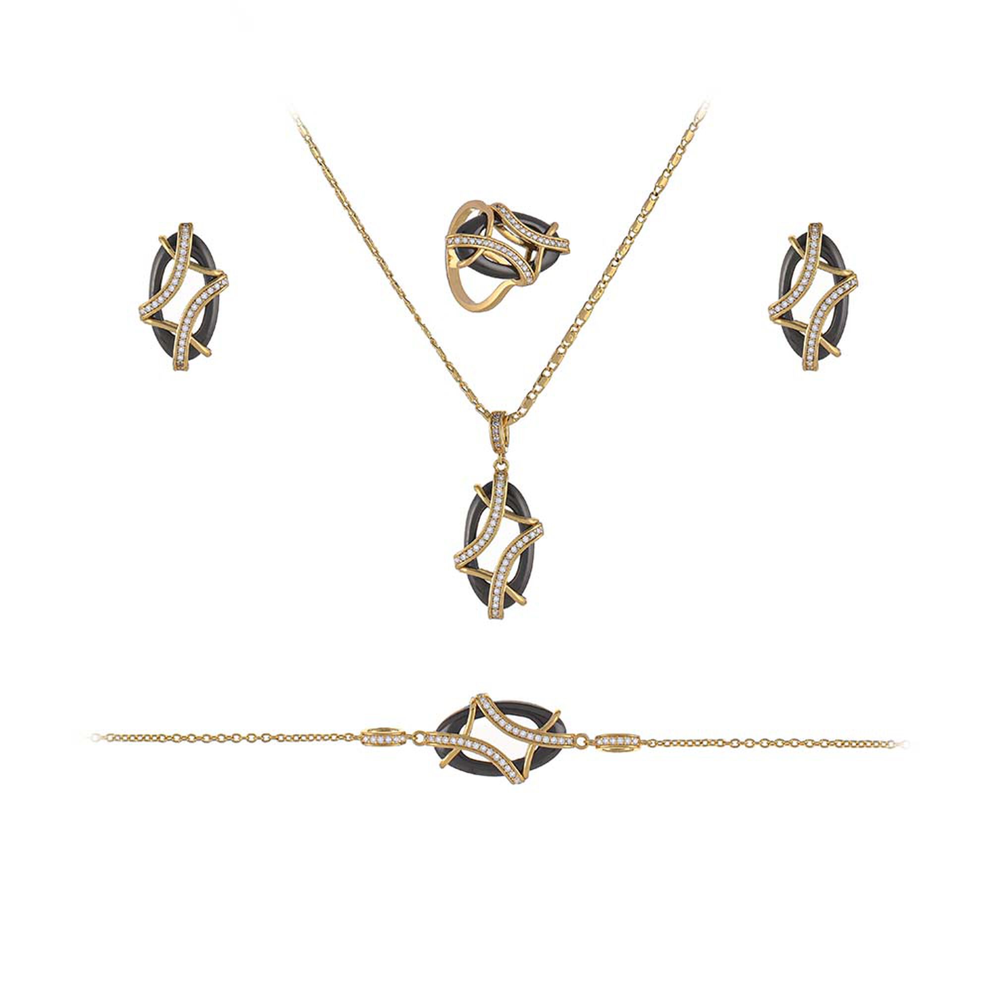 Papillon Accessories Gift Set Gold 4 Pieces