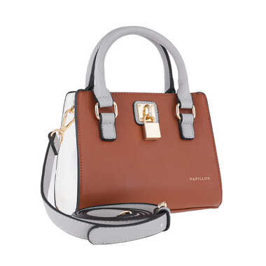 Papillon Handbag Camel and Gray- Women&rsquo;s bags - NOR-81274E
