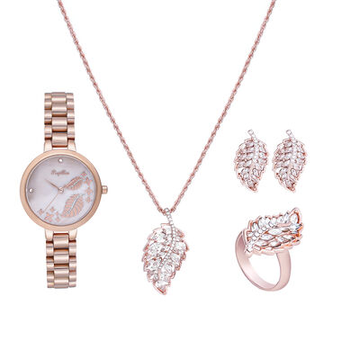 طقم بابيون اكسسوار روز جولد رباعي