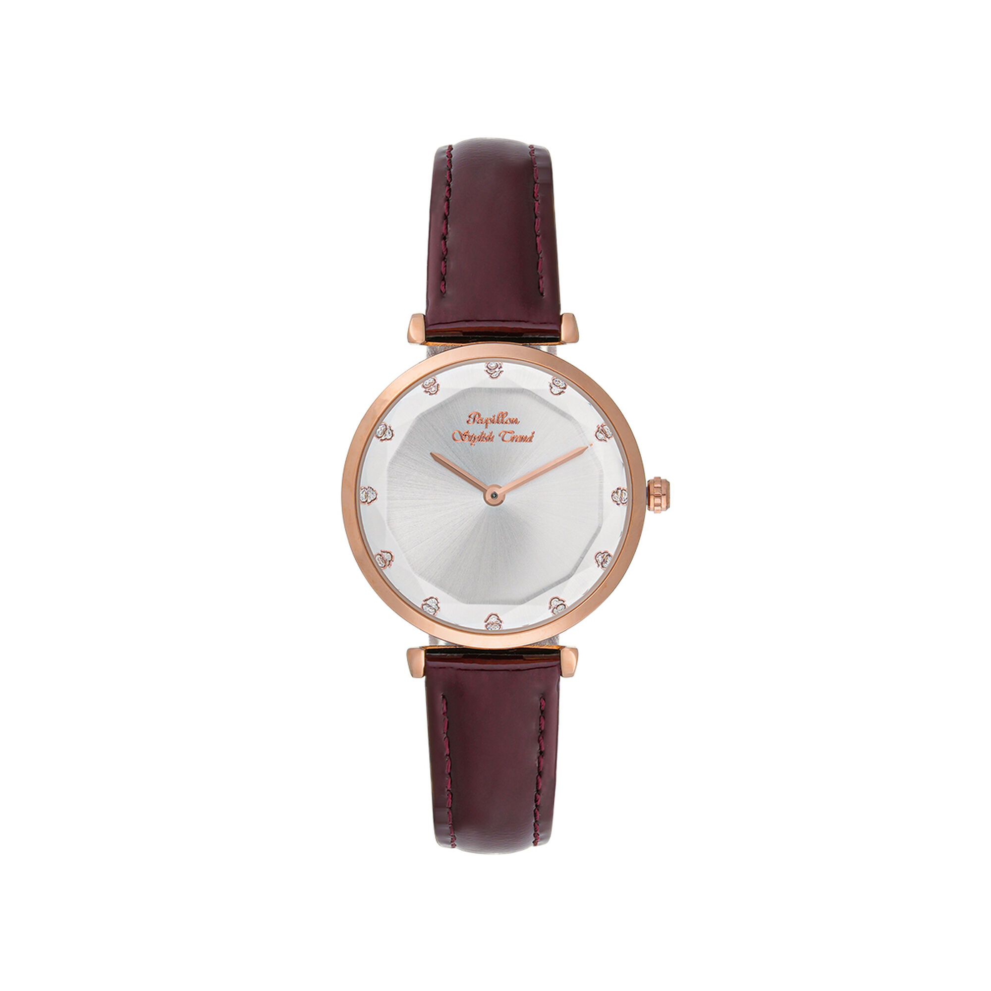 ساعة بابيون  جلد روز جولد