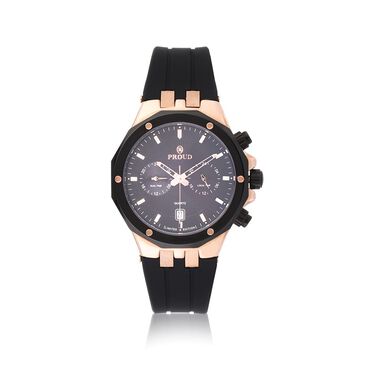 Proud Rubber Rose Gold With Black Men’s Watch - STF-19PR002