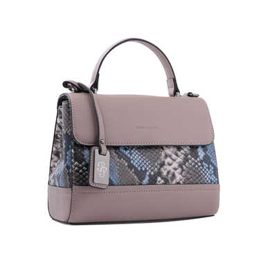 Khaki Snake-Pattern Papillon Handbag &ndash; NOR-84300_S