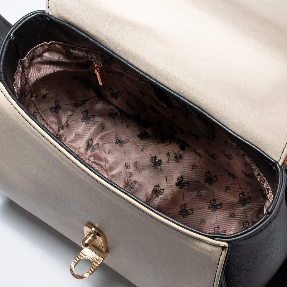 Camel and beige bow bag NOR-202211A_S
