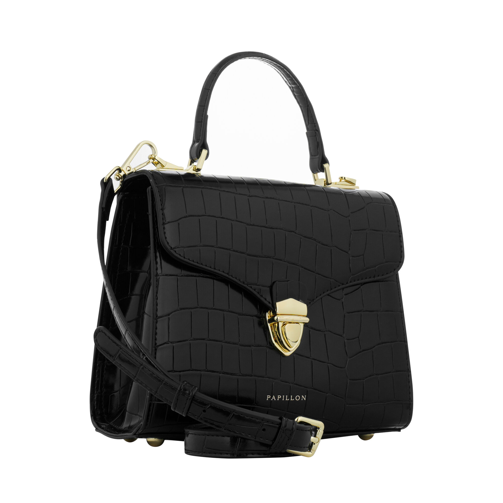 شنطة بابيون اسود نقش تمساح P23032A-S