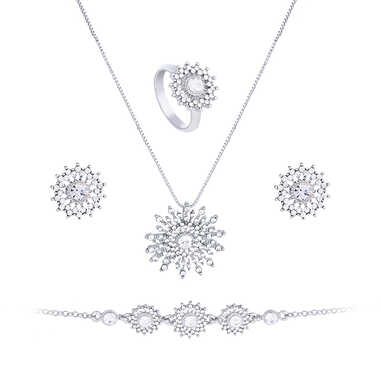 Papillon Accessories Gift Set Silver 4 Pieces