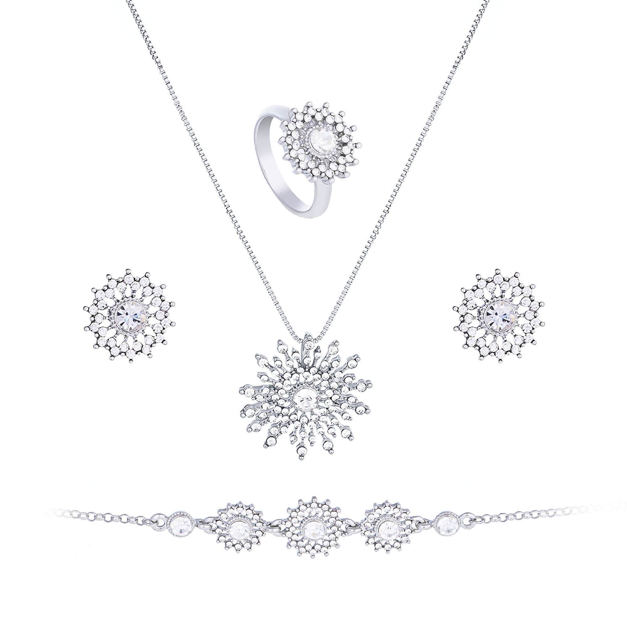 Papillon Accessories Gift Set Silver 4 Pieces