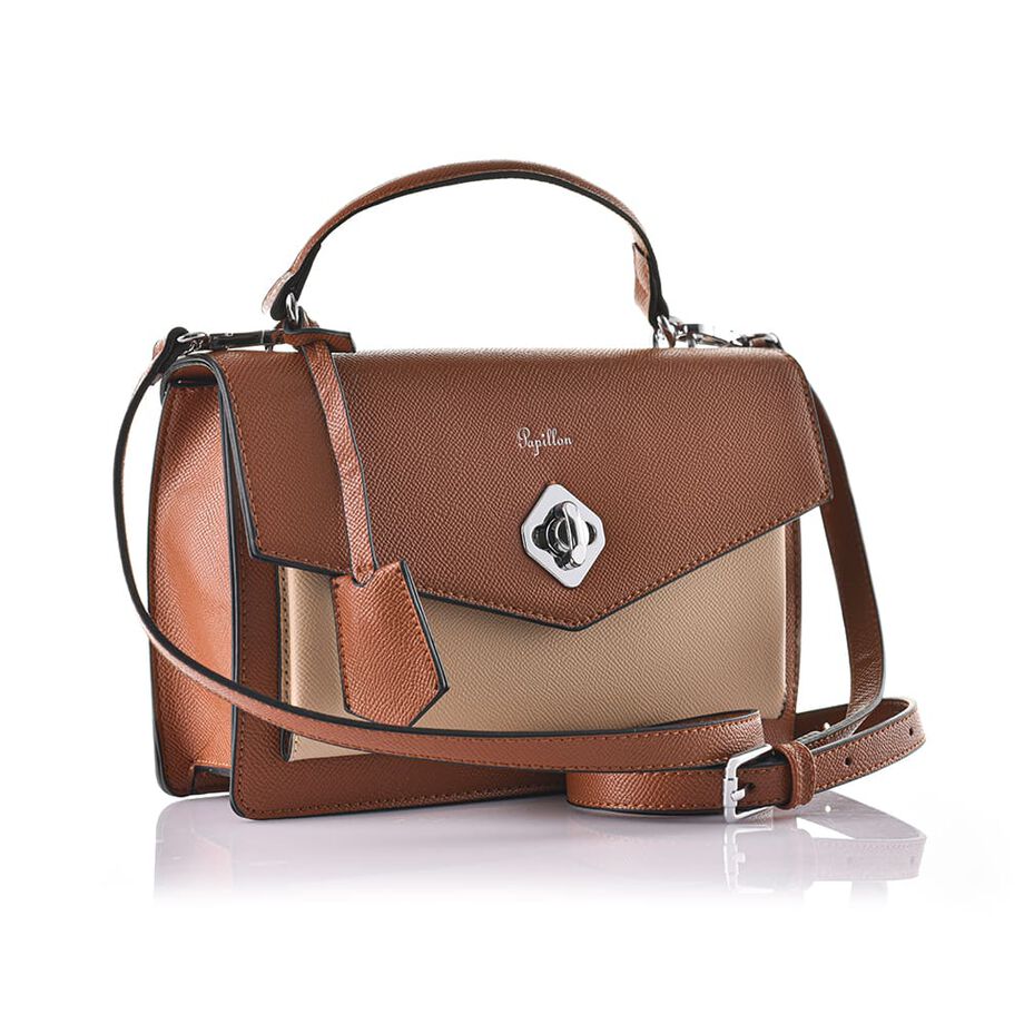 Papillon Handbag Brown and Beige- Women’s bags - BRL-FY-19260 Papillon Handbag Brown and Beige- Women’s bags - BRL-FY-19260
