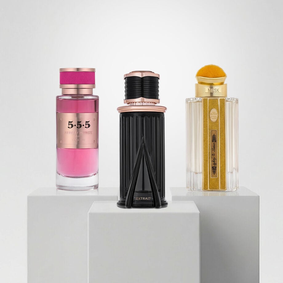 مجموعة عطور ( درعه برايفت555 -مسك وتوفي-بديستال اكستريت)