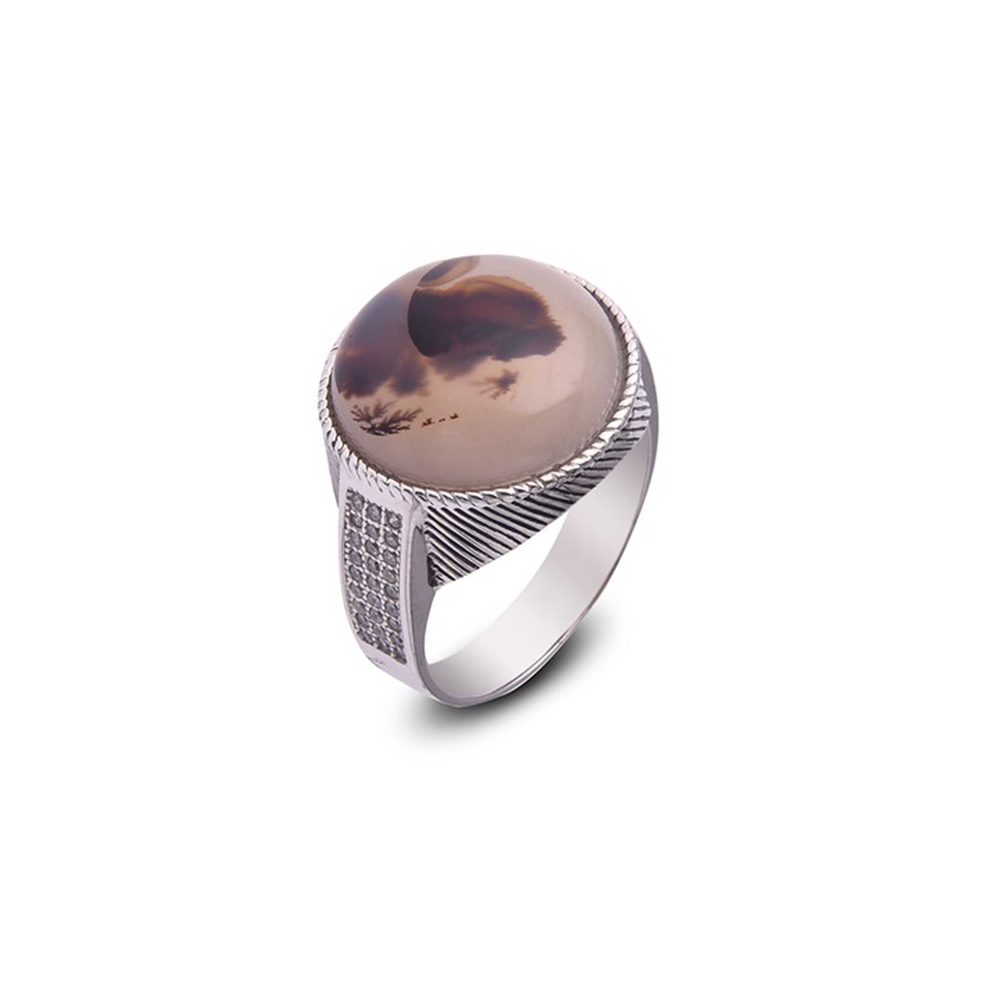 Proud silver agate ring RA2916-7 JS-19 + box