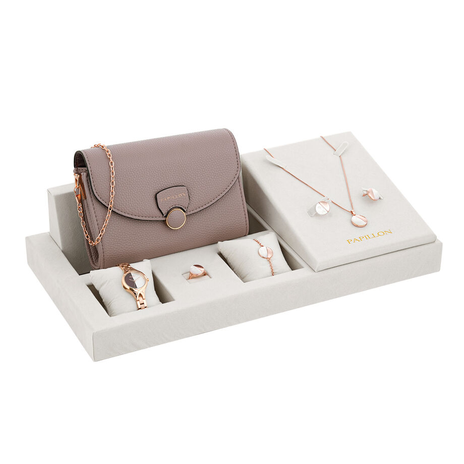 طقم سداسي بابيون نسائي مع ساعة SHA A-N3063