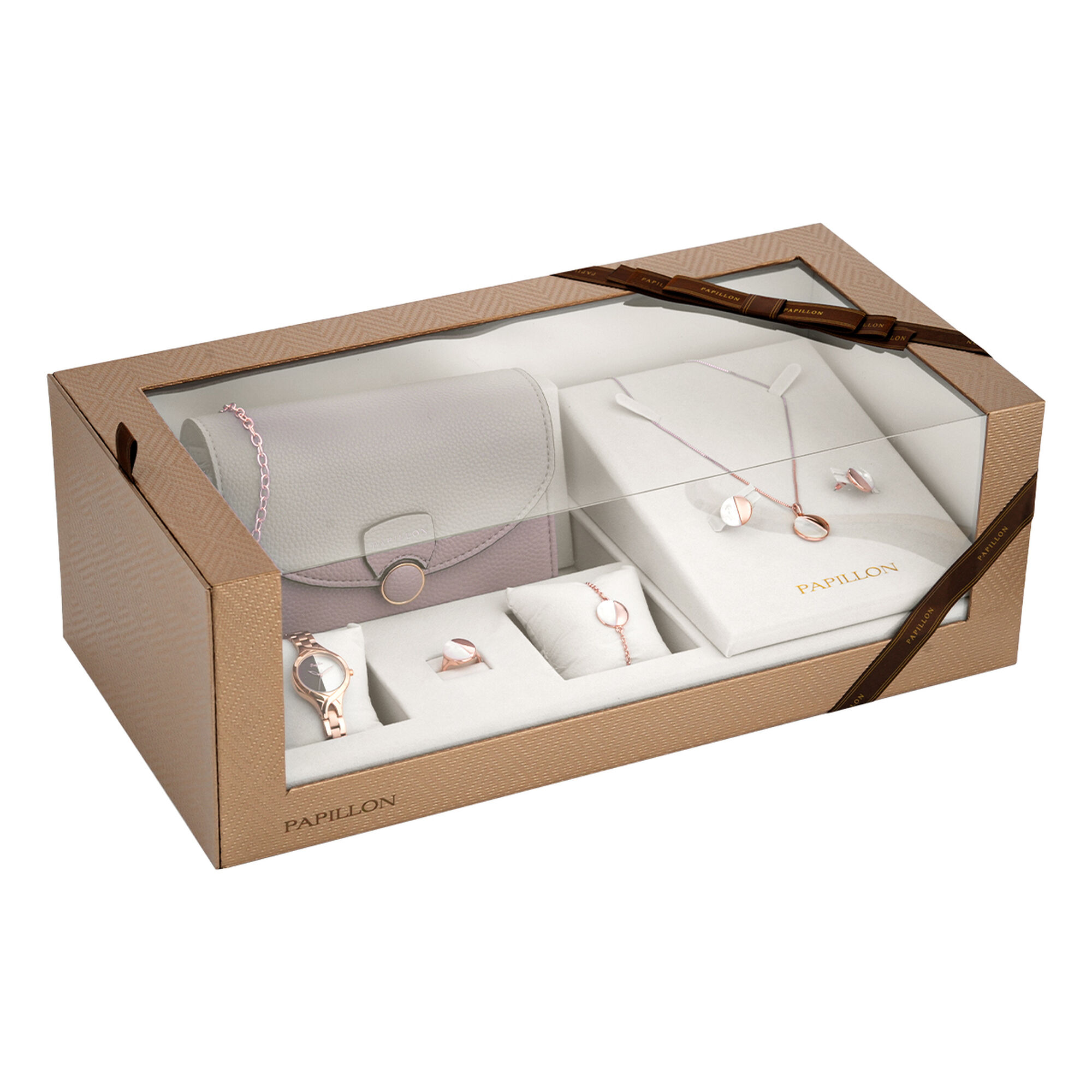 طقم سداسي بابيون نسائي مع ساعة SHA A-N3063