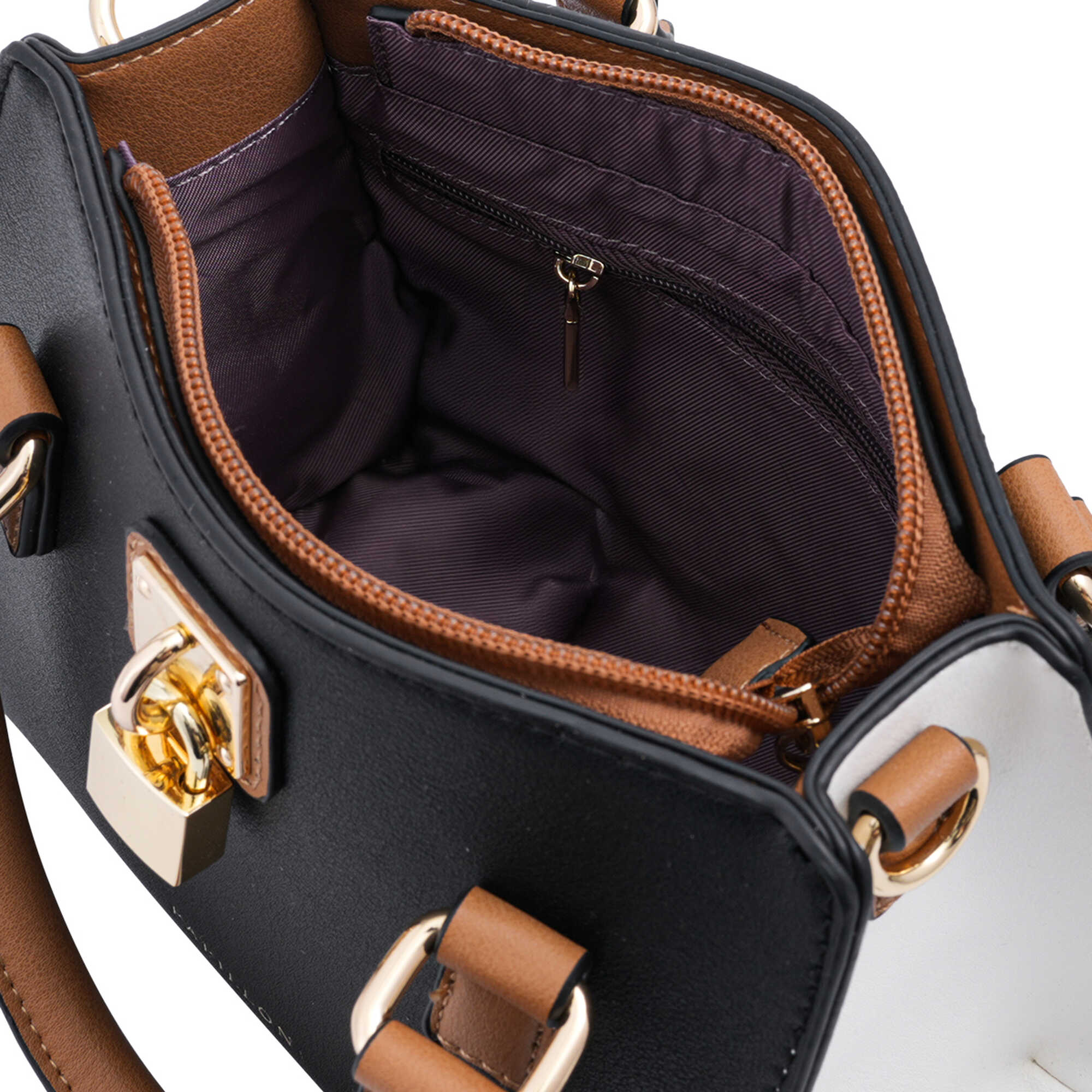 Papillon Handbag Black and Beige- Women&rsquo;s bags - -NOR- 81274E