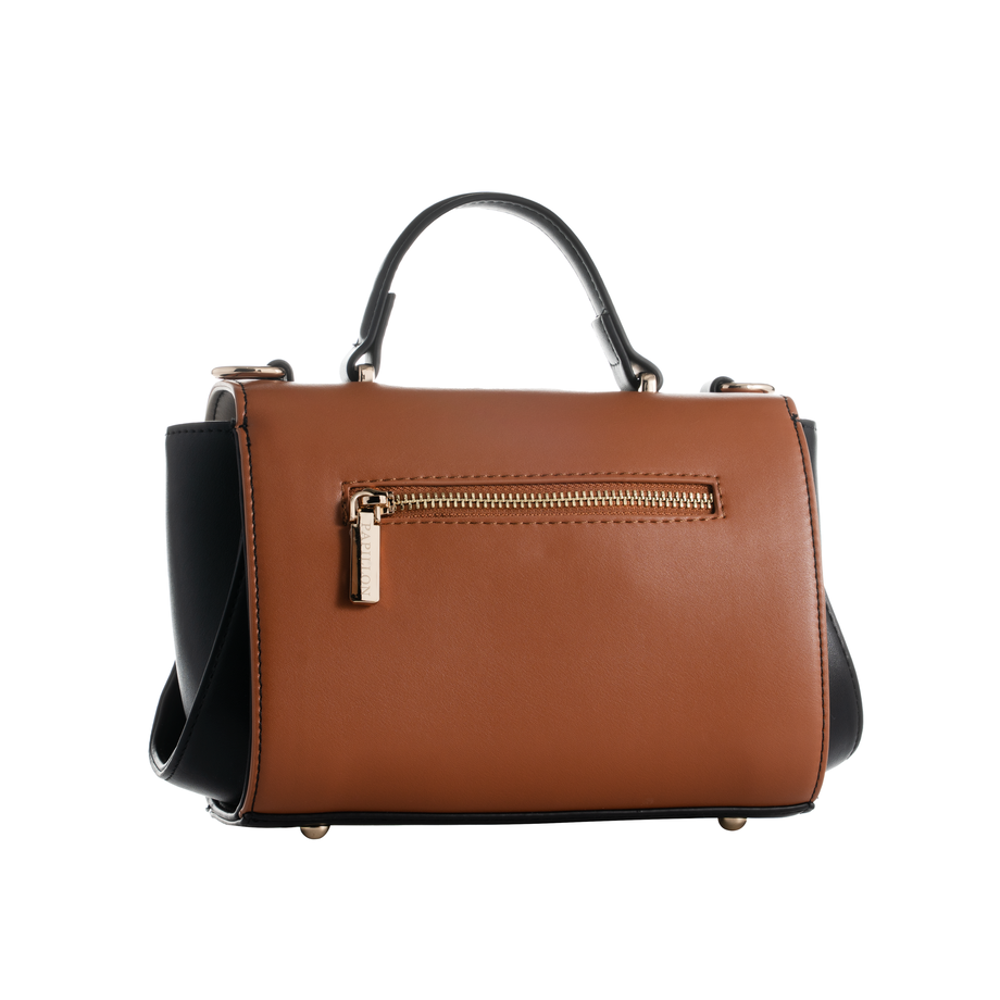 Camel and beige bow bag NOR-202211A_S