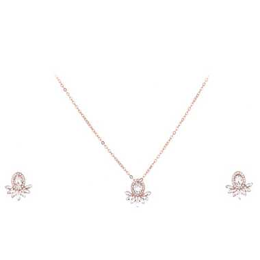 طقم بابيون اكسسوار روزجولد ثنائياطقم نسائى-AH-35105
