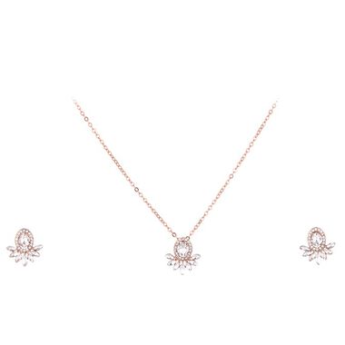 طقم بابيون اكسسوار روزجولد ثنائياطقم نسائى-AH-35105