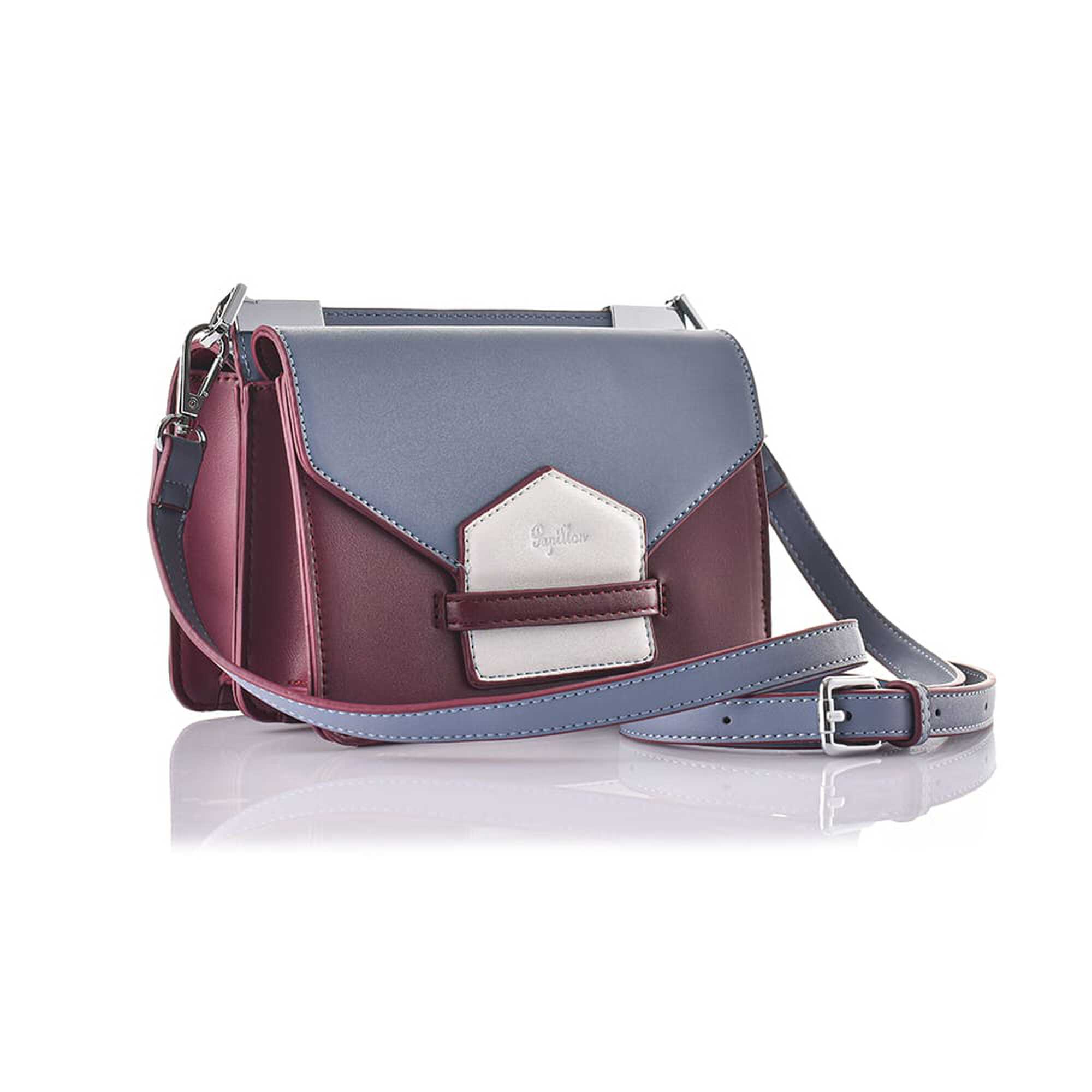 Papillon Crossbody Bag Burgundy and Sky Blue - Women&rsquo;s bags - BRL-FY-19281