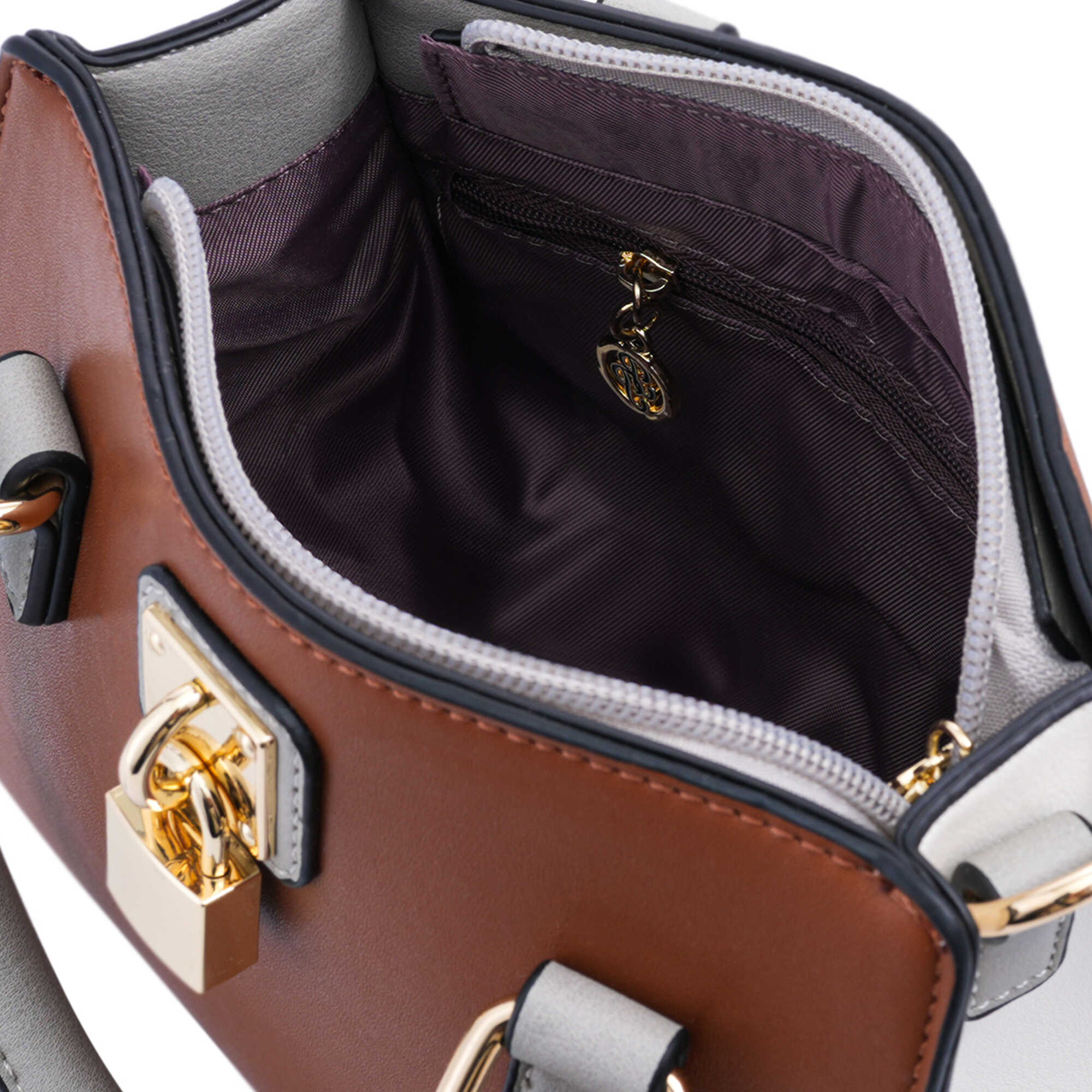 Papillon Handbag Camel and Gray- Women&rsquo;s bags - NOR-81274E