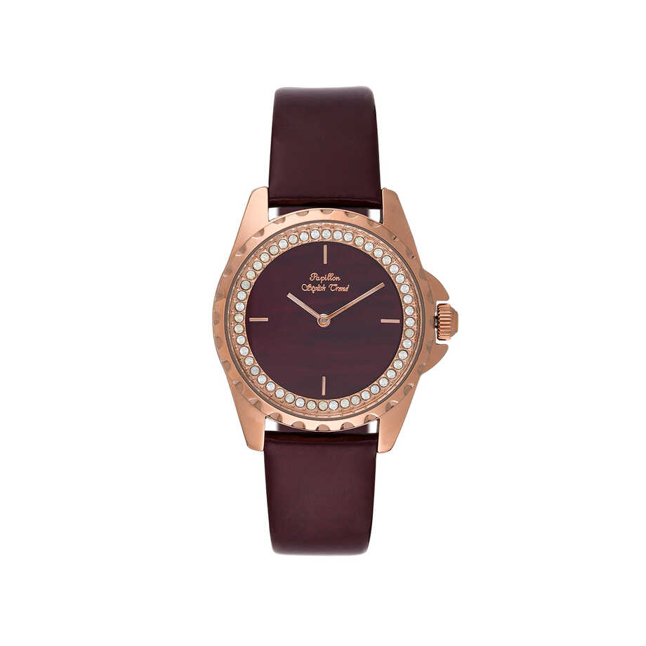 Leather PAPILLON Watch Rose Gold