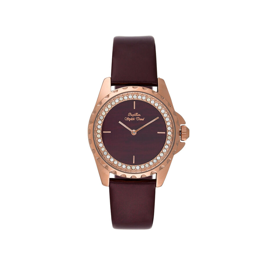 Leather PAPILLON Watch Rose Gold Leather PAPILLON Watch Rose Gold