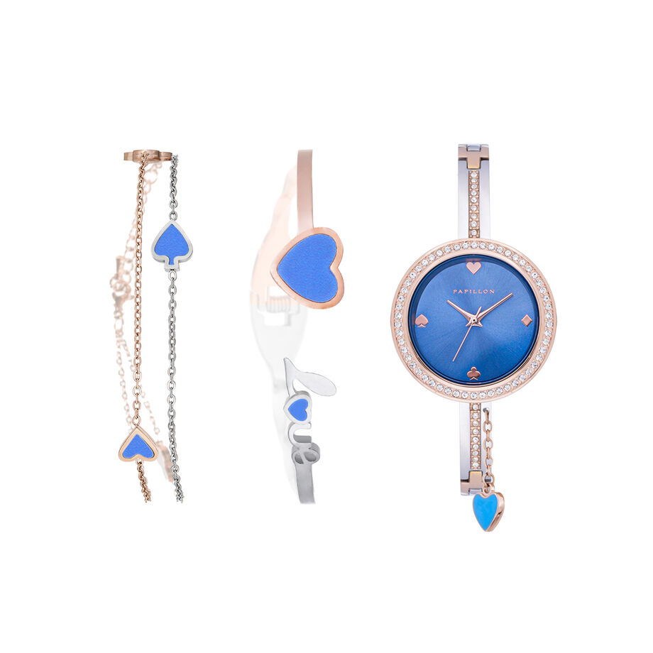 Bracelet set with bow watch (S17607S-03-B) SRG