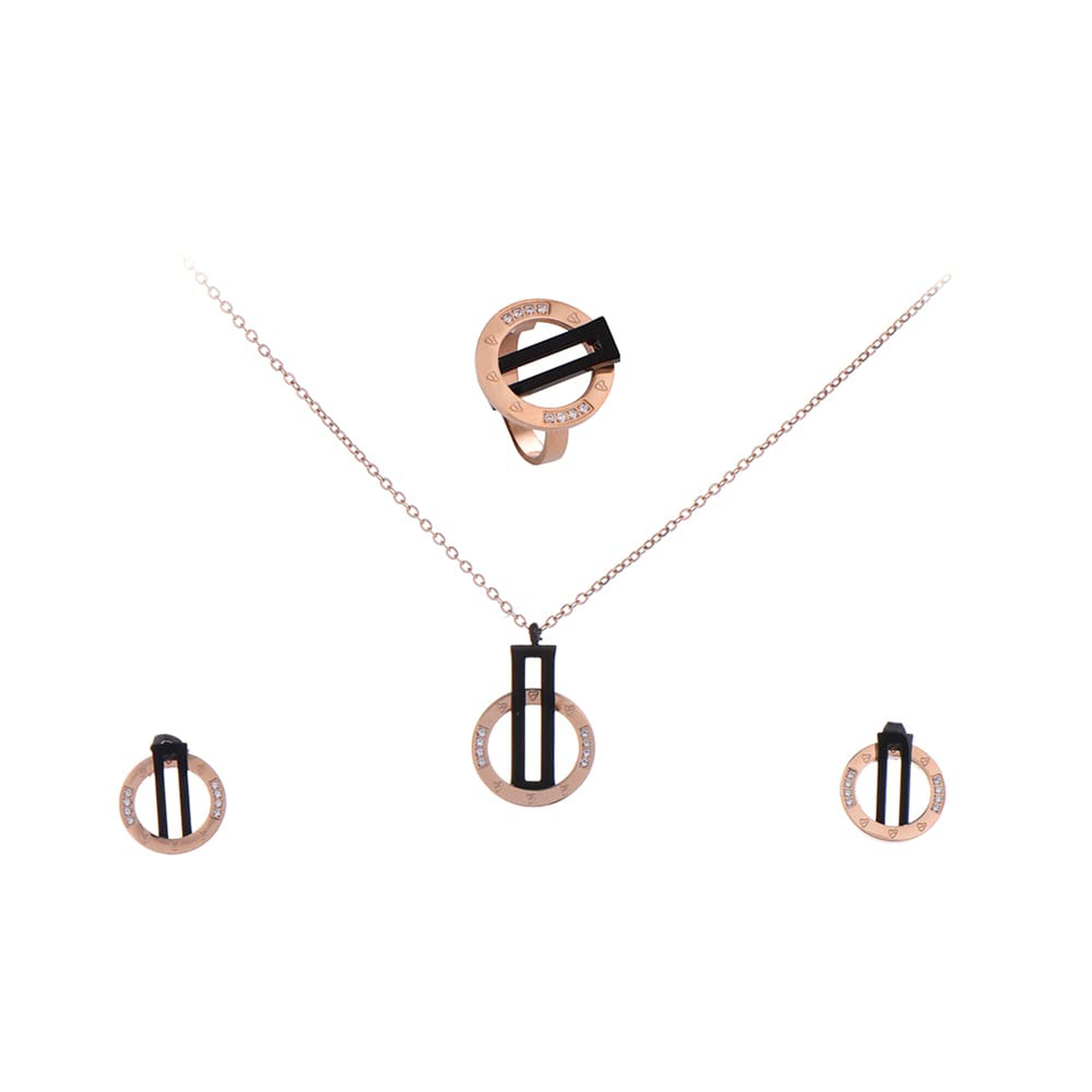 طقم بابيون اكسسوار روز جولد ثلاثي