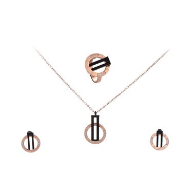 طقم بابيون اكسسوار روز جولد ثلاثي