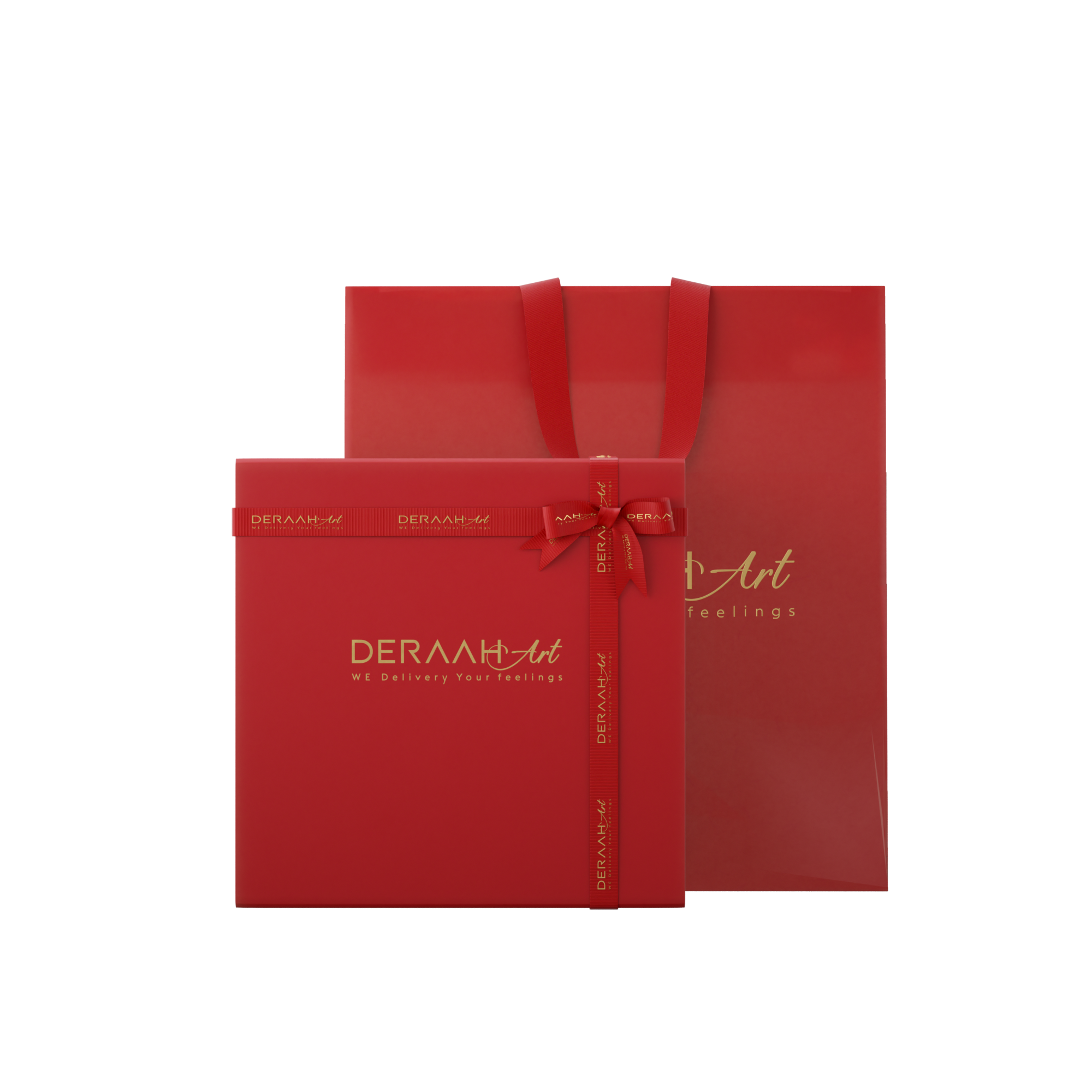 تغليف فاخر وسط لون أحمر