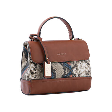 Camel Snake-Pattern Papillon Handbag – NOR-84300_S