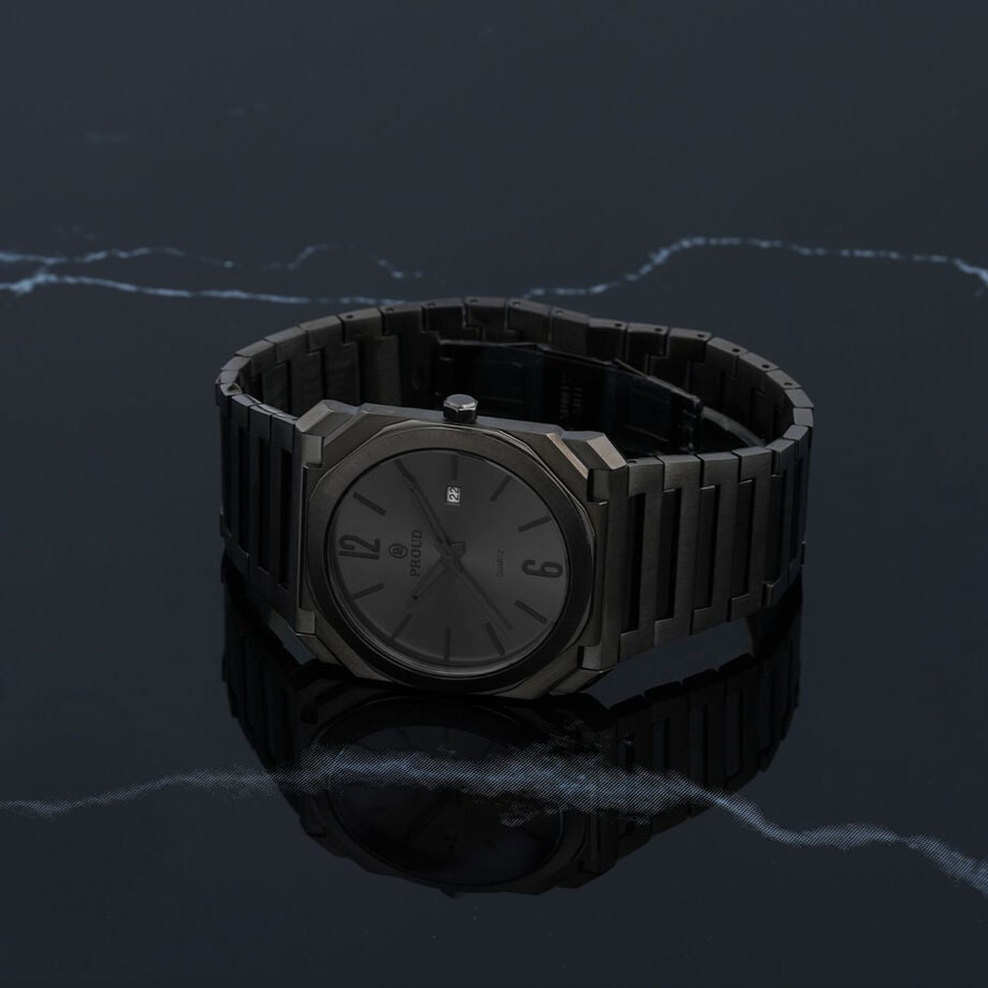Proud Steel Watch Y23 (SM-21083-A)-GUN+Box