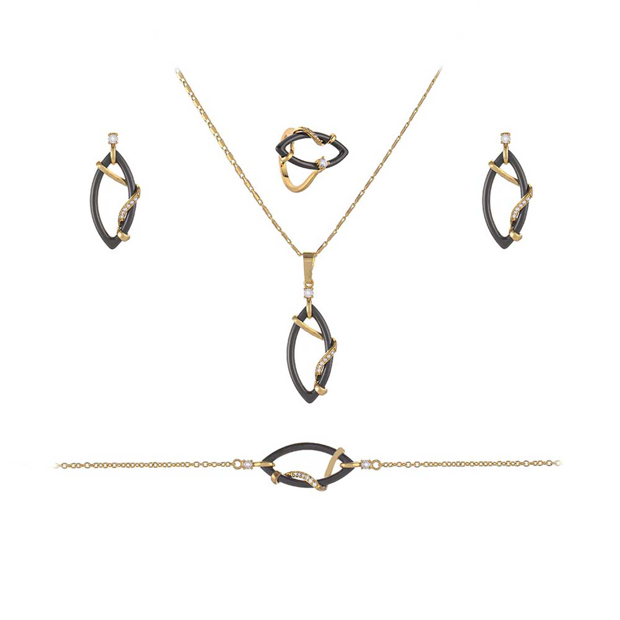 Papillon Accessories Gift Set Gold 4 Pieces