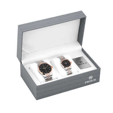 Proud Men's Women's Watch Set Y23 (SM-21081G&L)SRGBL + Box