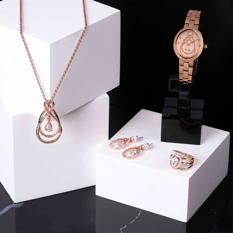 Papillon Accessories Gift Set Rose Gold 4 Pieces