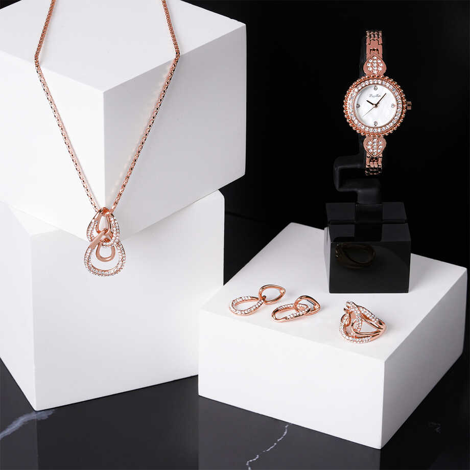 Papillon Accessories Gift Set Rose Gold 4 Pieces