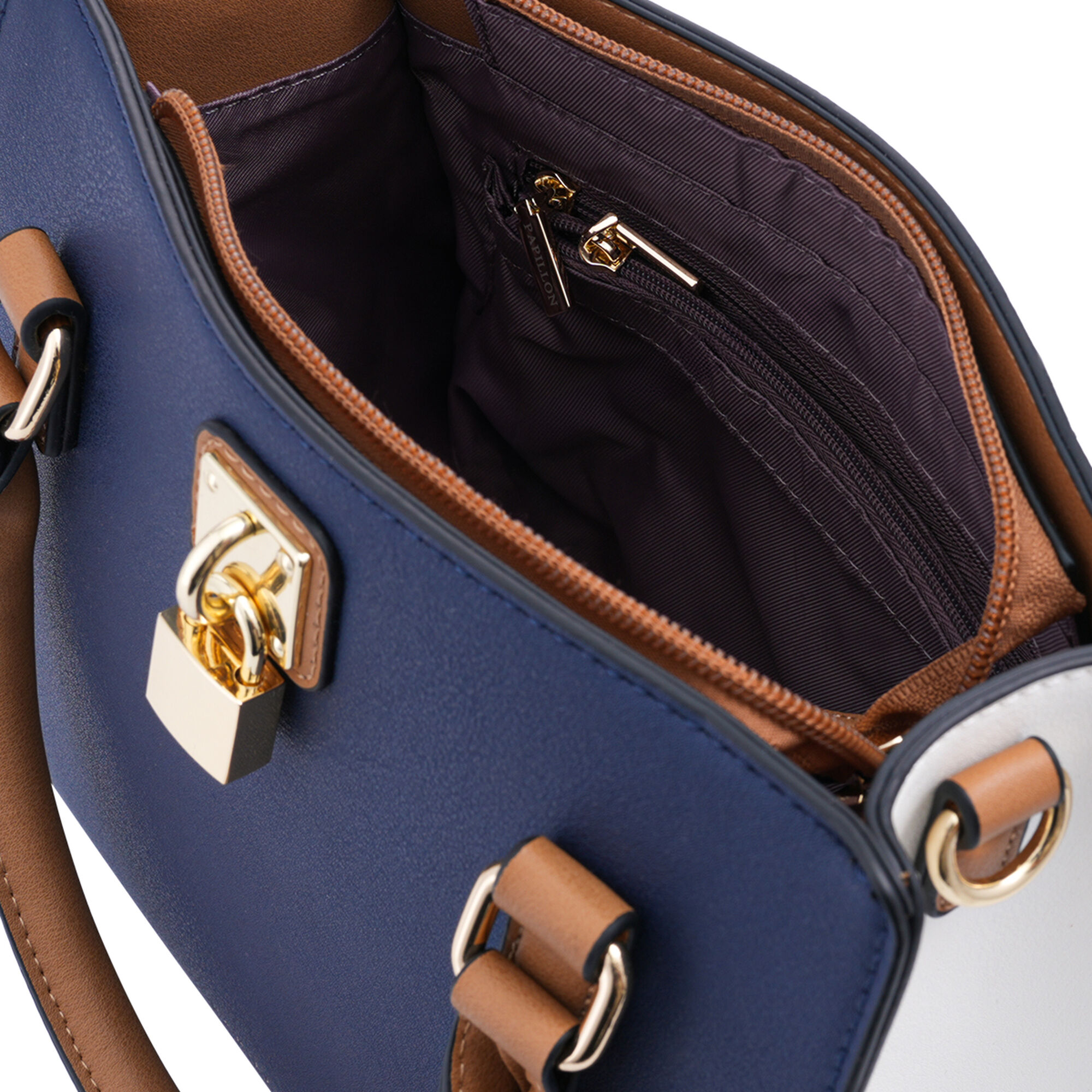Papillon Handbag Blue and Beige- Women’s bags - NOR-84298