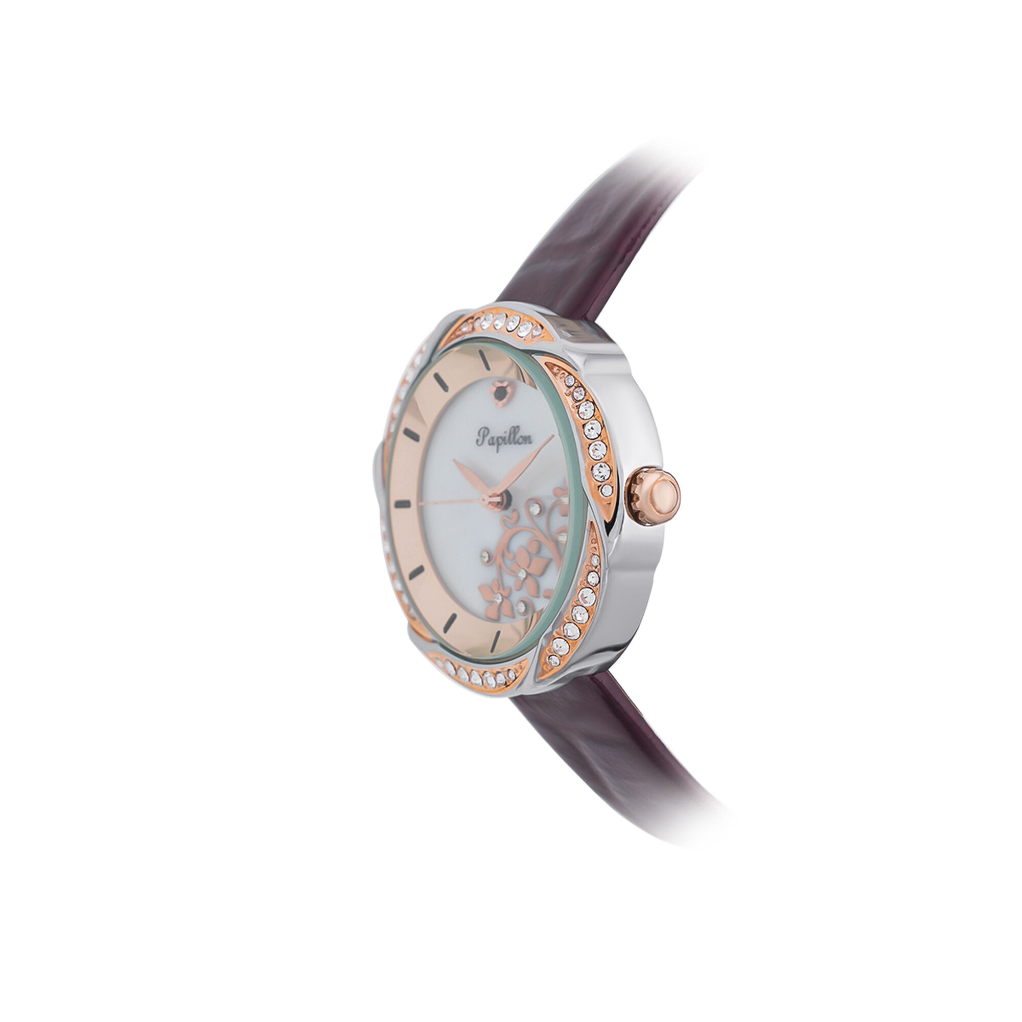 Leather PAPILLON Watch Rose Gold