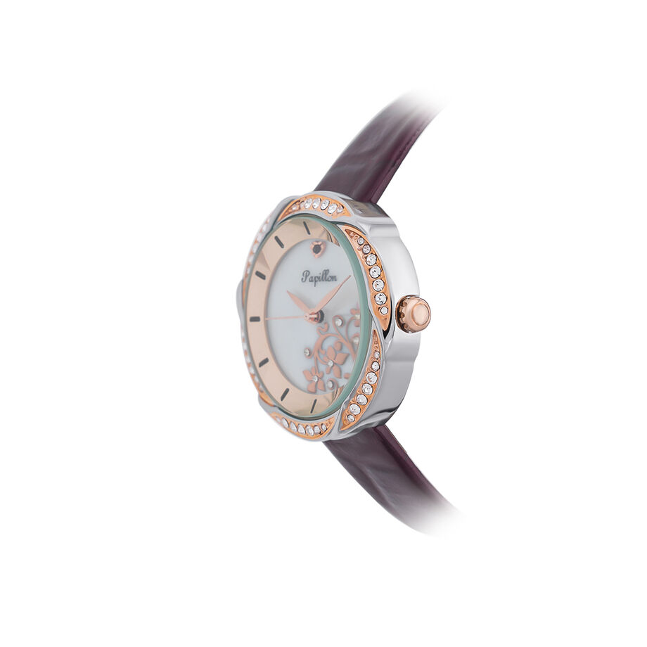 Leather PAPILLON Watch Rose Gold