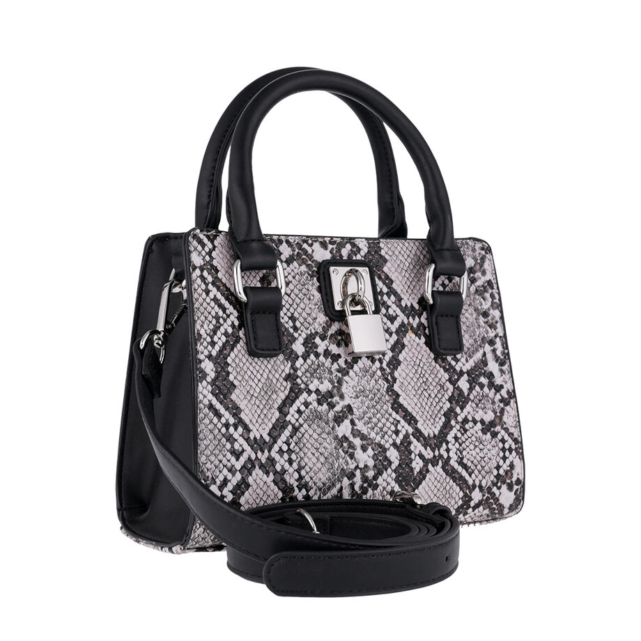 NOR-81274E-3_S شنطة بابيون اسود نقش ثعبان