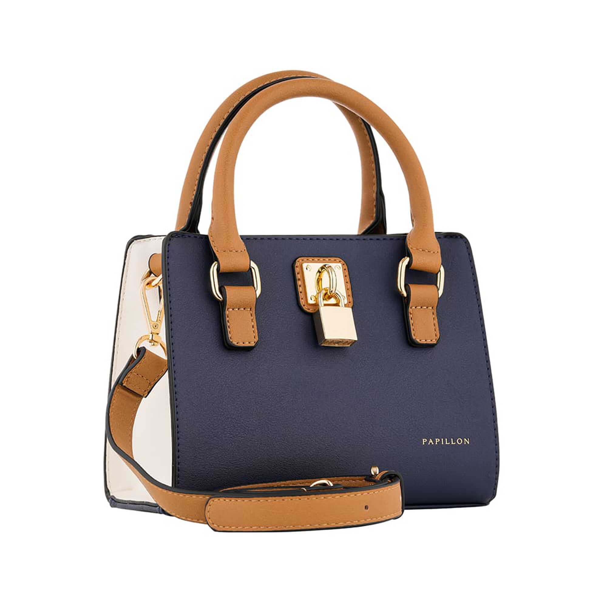 Papillon Handbag Blue and Beige- Women&rsquo;s bags - NOR-81274E