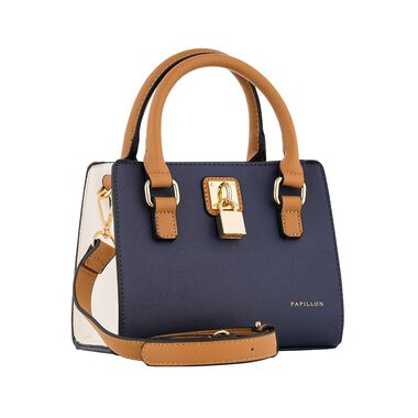Papillon Handbag Blue and Beige- Women’s bags - NOR-81274E