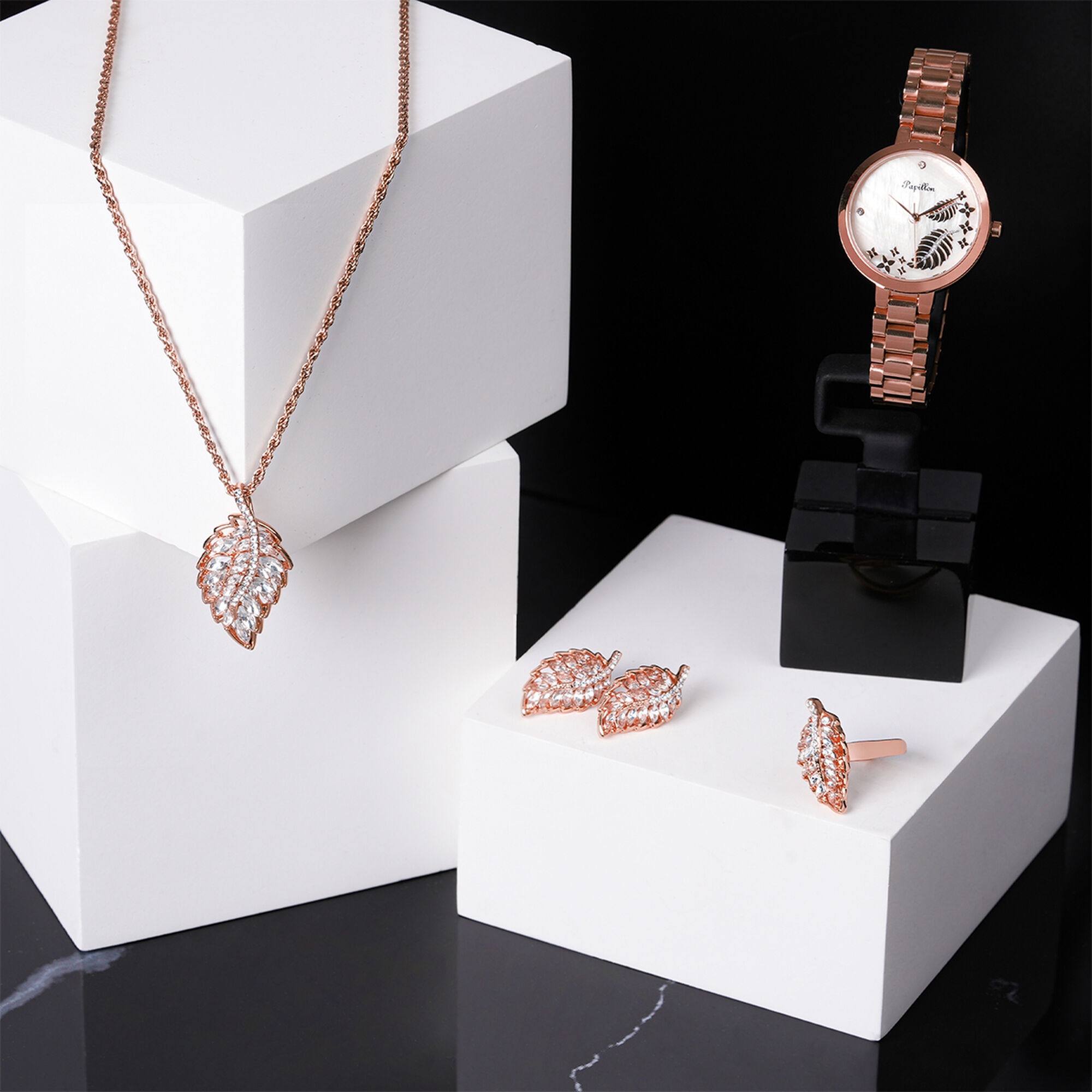 Papillon Accessories Gift Set Rose Gold 4 Pieces