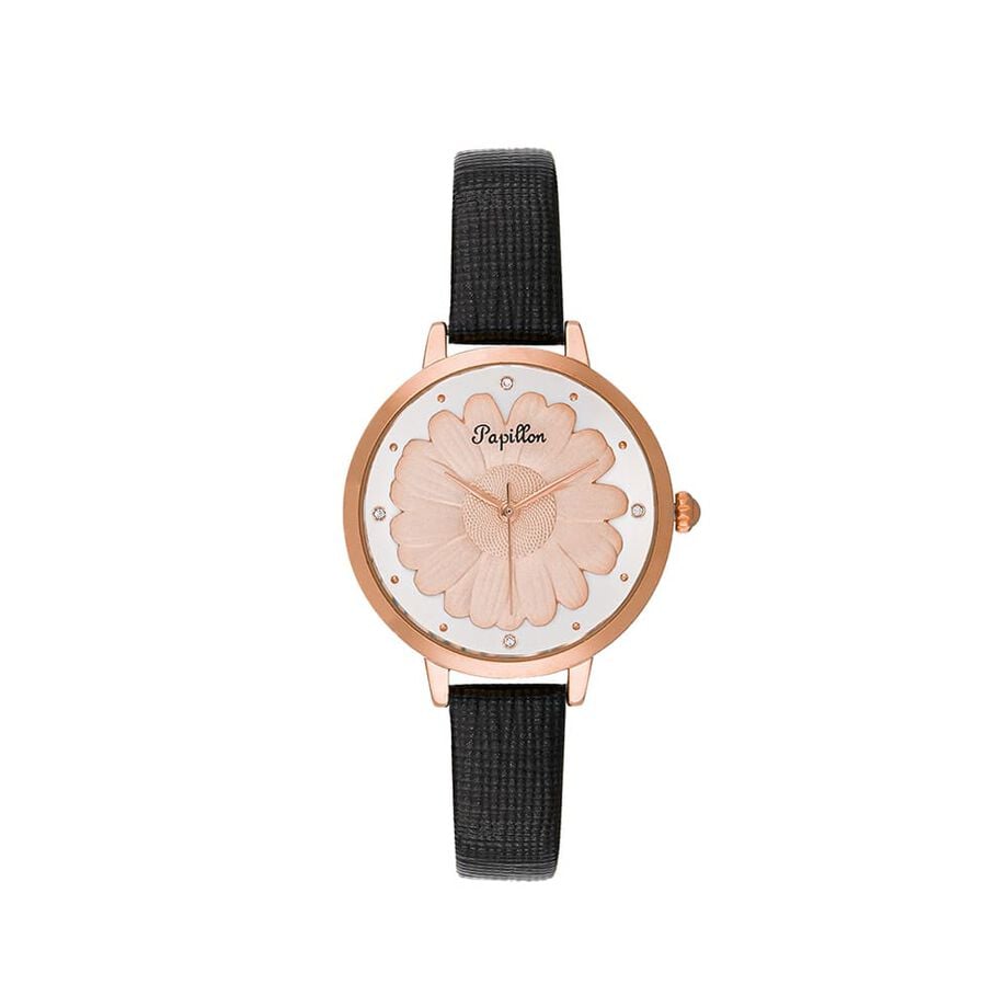 Leather PAPILLON Watch Rose Gold Leather PAPILLON Watch Rose Gold