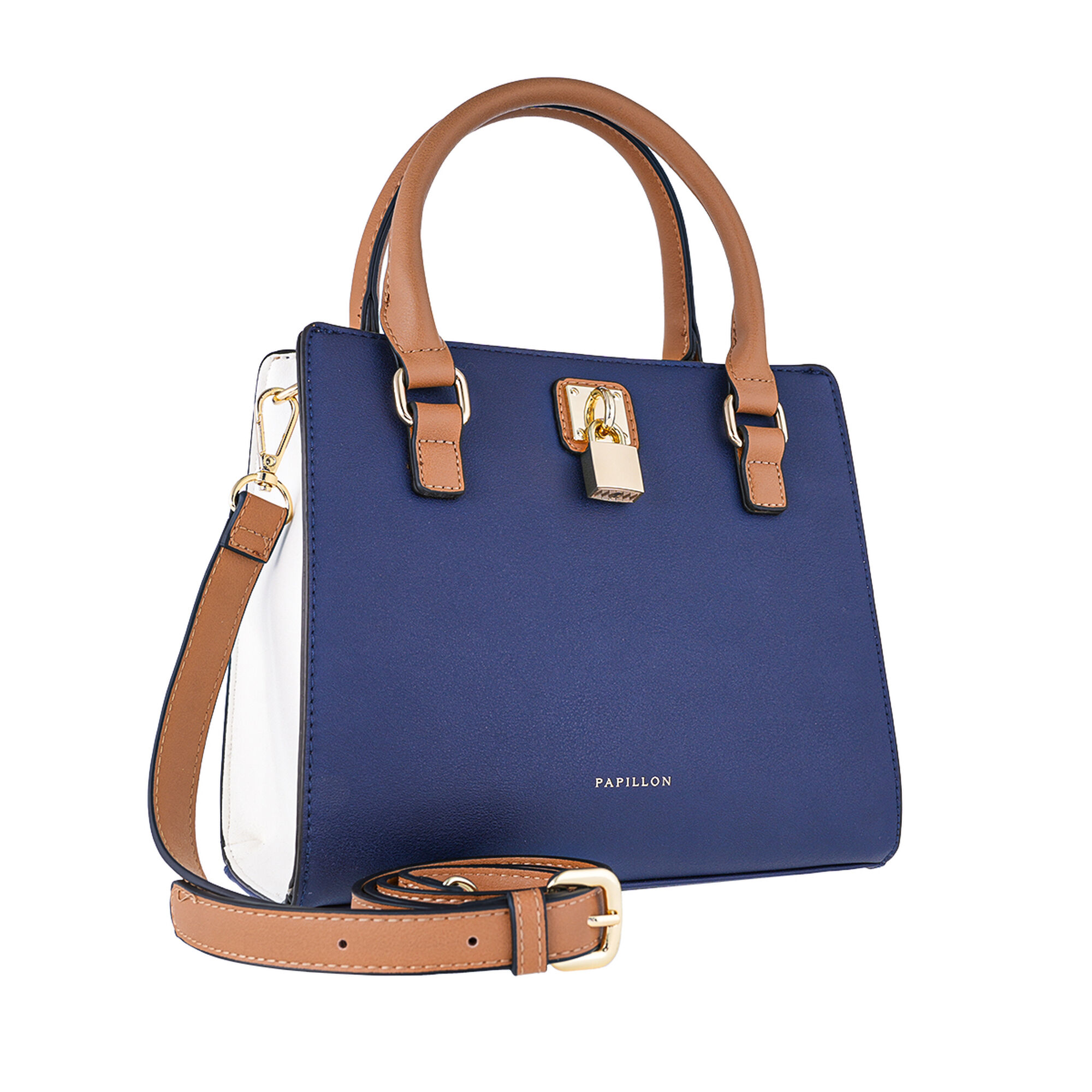 Papillon Handbag Blue and Beige- Women’s bags - NOR-84298