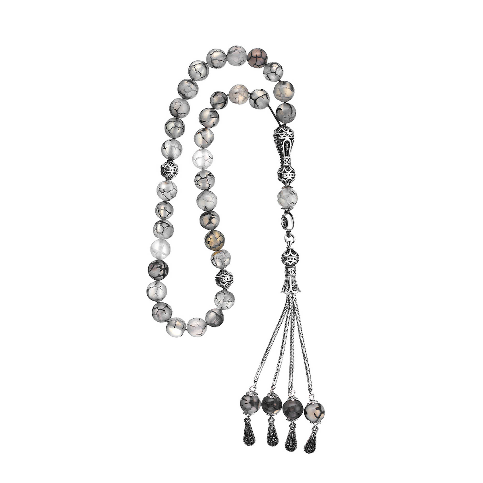 Proud Agate Prayer Beads PB1801148-Y18 with Box