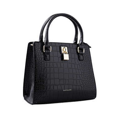 Black Crocodile-Pattern Papillon Handbag &ndash; NOR-84298_M